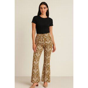 NWT INDUSTRY  Anthropologie Floral High Waist Flared Pants Size S small